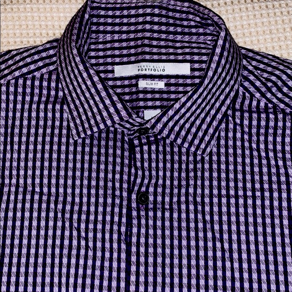 Perry Ellis slim fit dress shirt size 16 1/2 neck